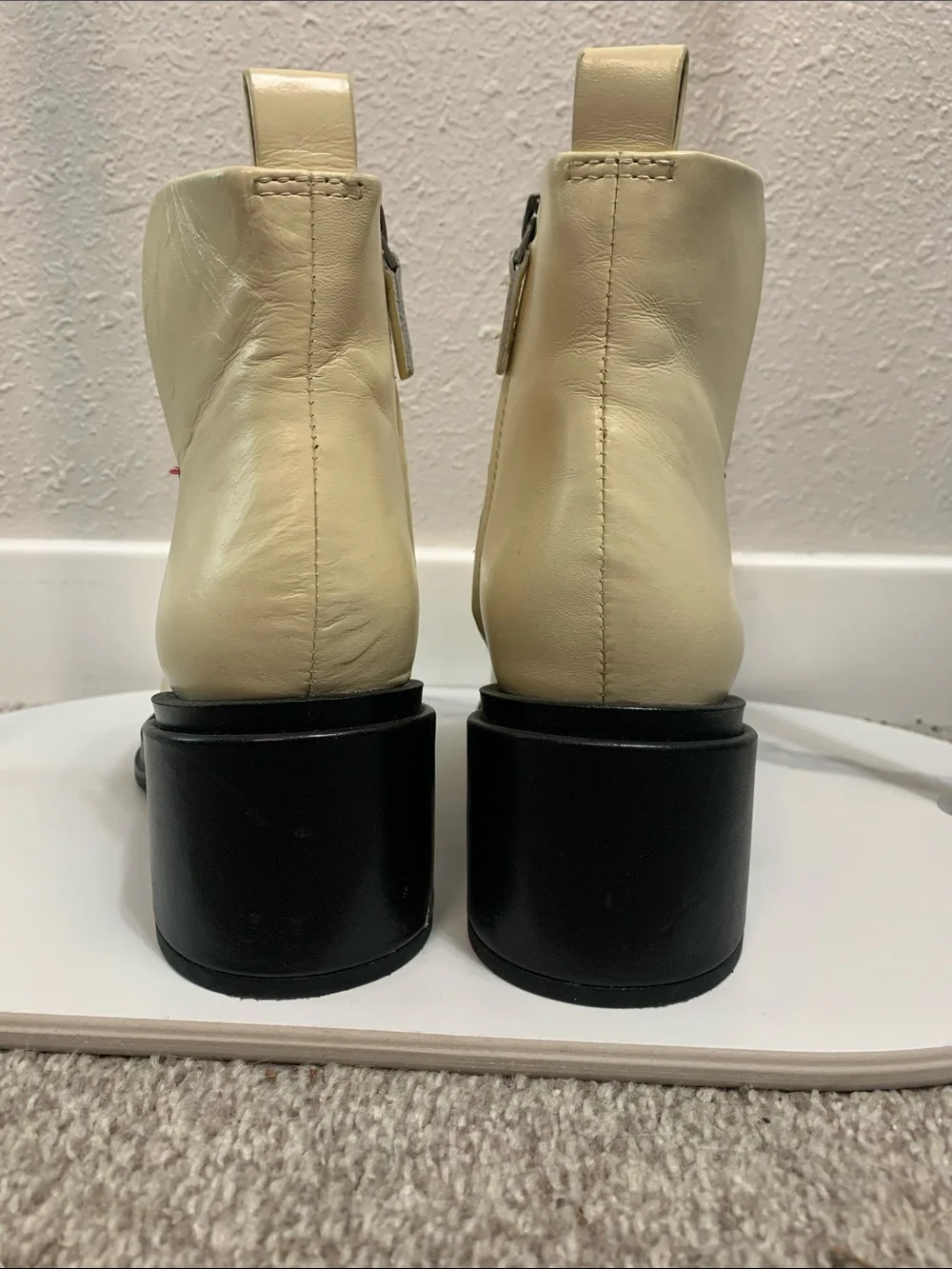 Franco Sarto cream leather